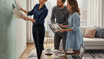Highland Park, IL color consultation for home painting, with expert paint swatches and palette selection