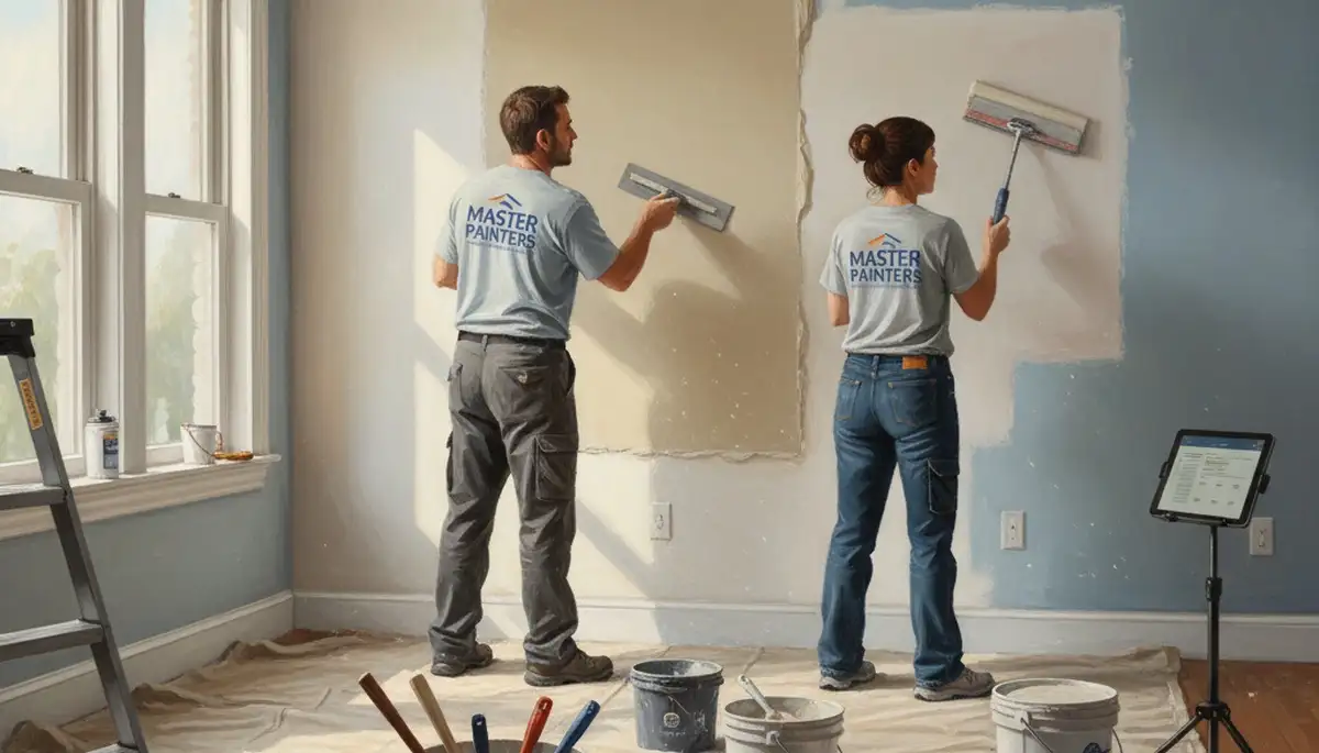 Highland Park, IL painters repairing drywall cracks and holes for a smooth interior finish