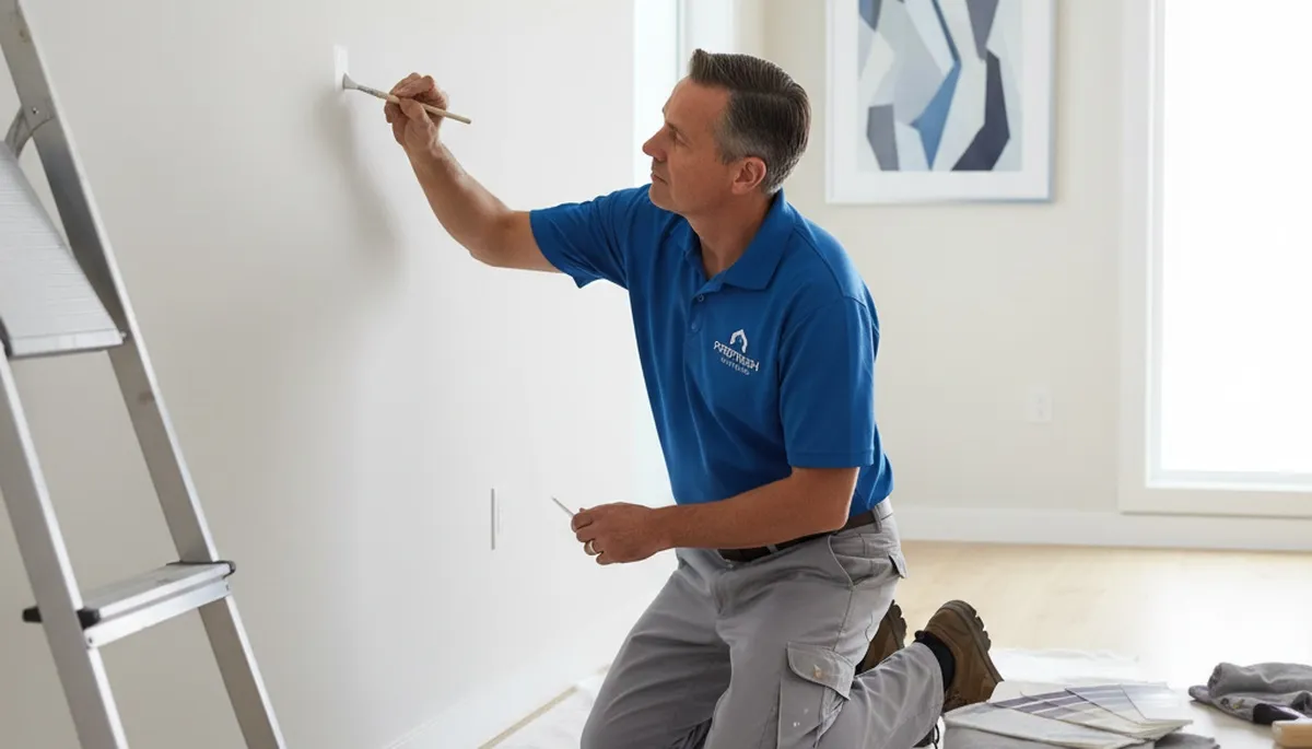 Paint touch-up service in Highland Park, IL with precise color matching and clean wall repairs
